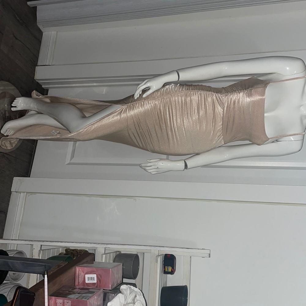 Pink dress with slit